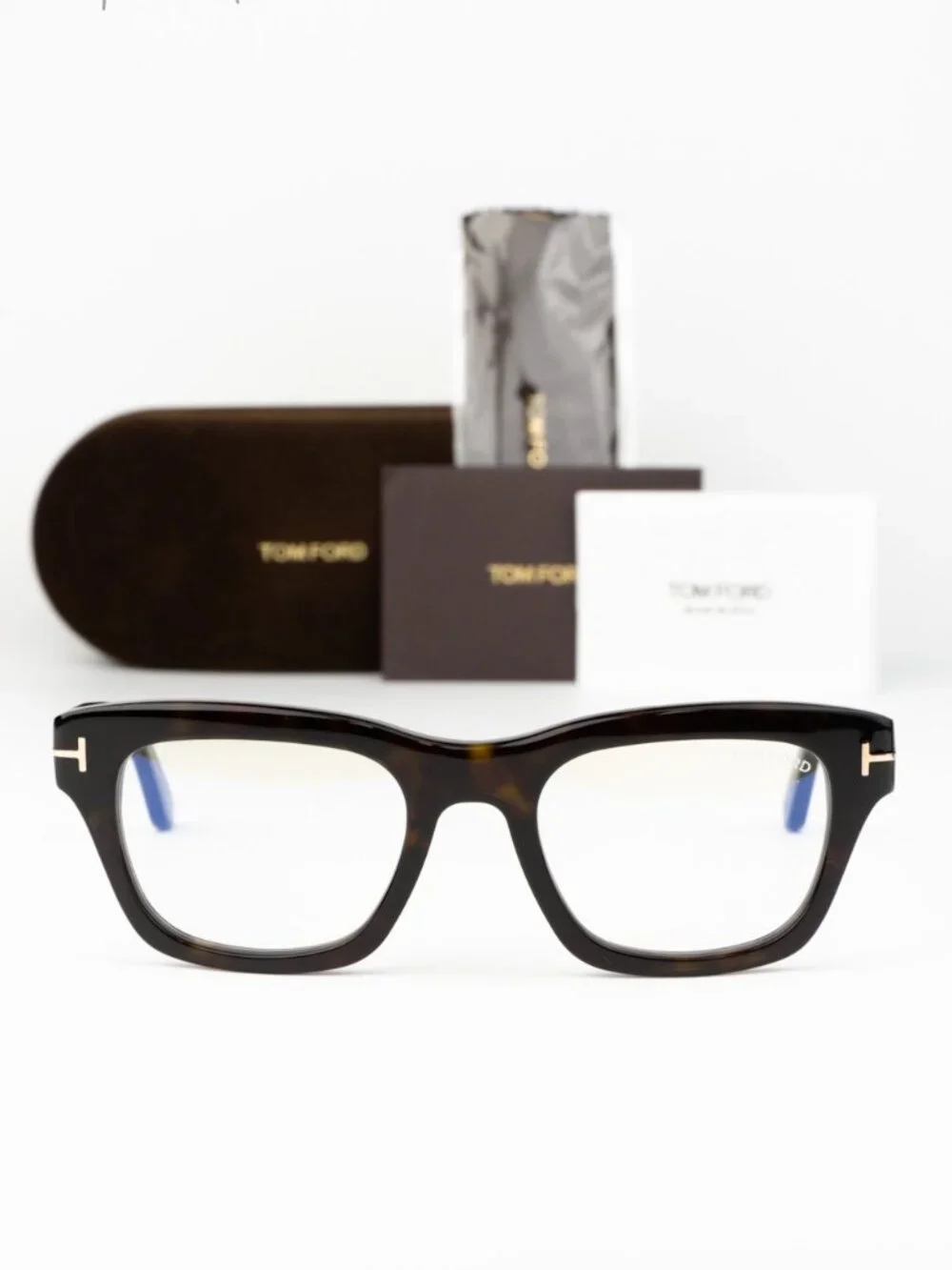 Tom Ford Women Eyeglasses Havana Square FT6036-B 052 NEW AUTHENTIC